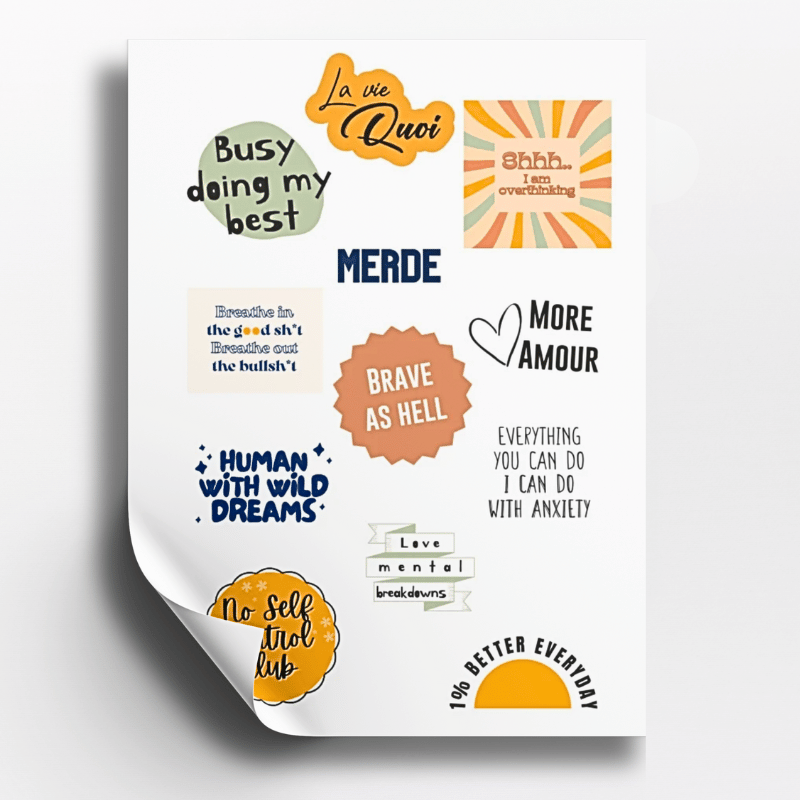 Stickers Set "Human with wild dreams"