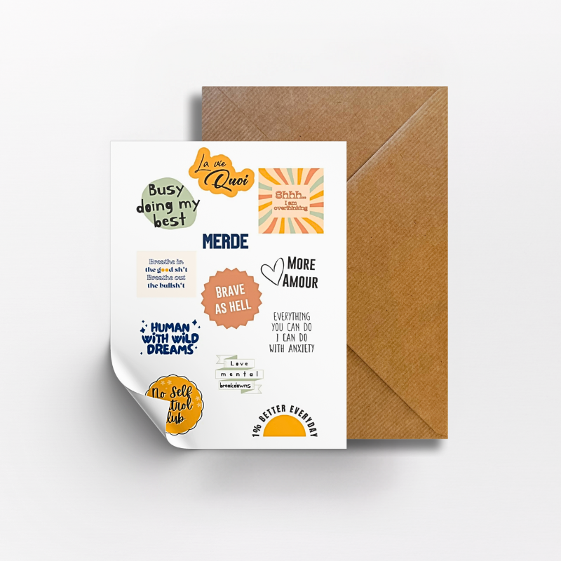 Coffret "Anxieux.se & Heureux.se" - 2 carnets + 12 stickers